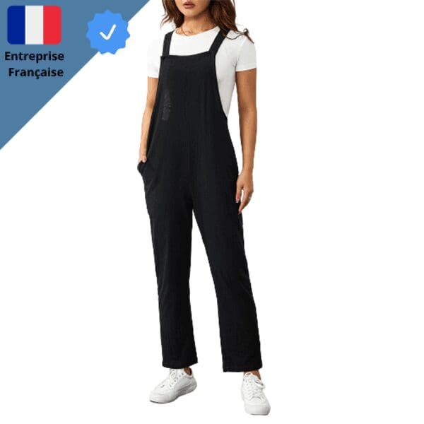 Robe-Salopette-Noire-poches-solides