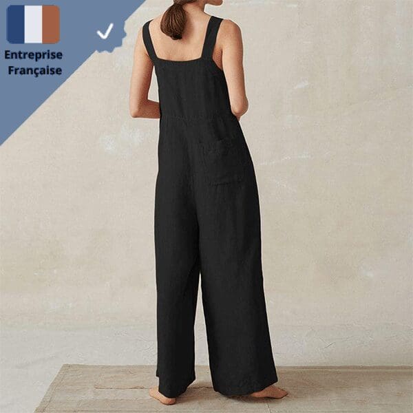 Robe-Salopette-Pantalon-Large-Black