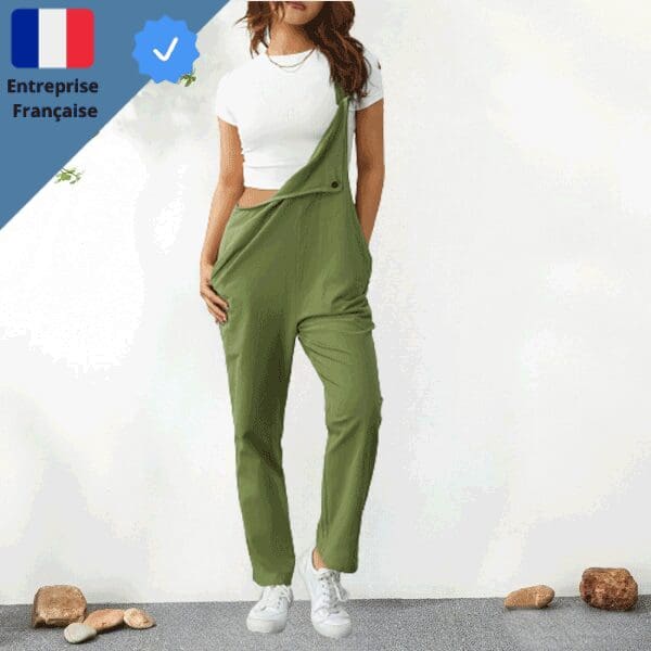 Robe-Salopette-Verte-Olive
