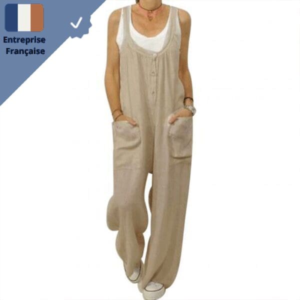 Salopette-Vintage-Ample-Lin-Rust