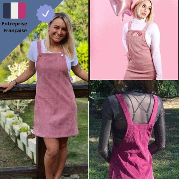 robe-plastron-velour-rose