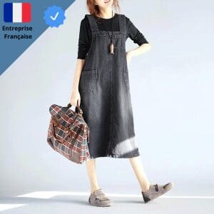 Robe Salopette Jean Noir