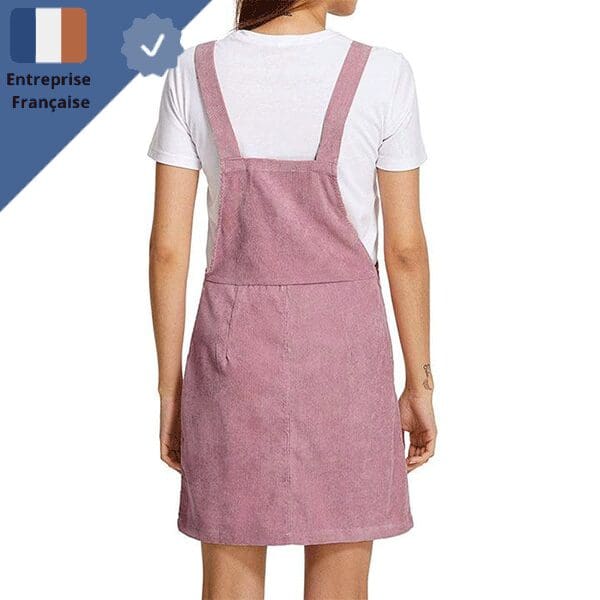 robe-tabloer-velour-rose Robe Tablier Velour Rose
