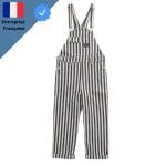 Salopette à Rayures Noires et Blanches