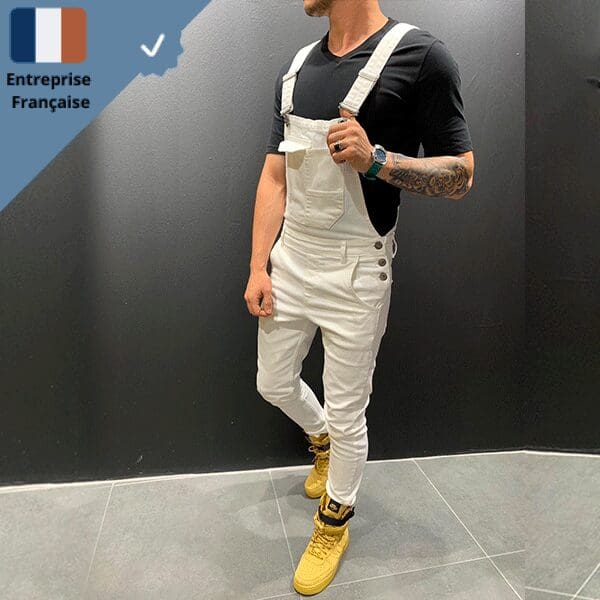 salopette-blanche-pour-homme Salopette Blanche pour Homme