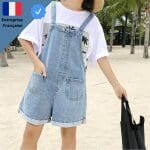 Salopette Courte Denim Femme