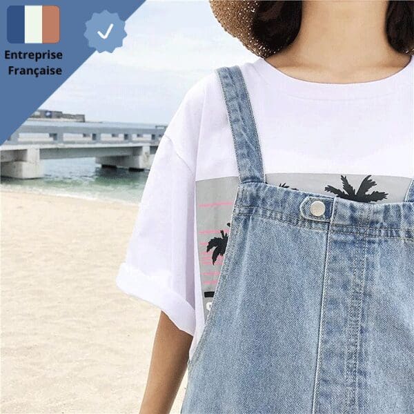 Salopette Courte en Jean Femme