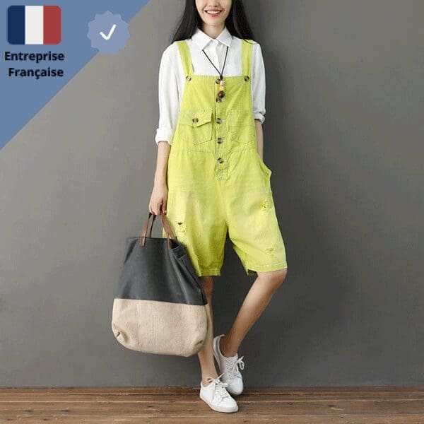 Salopette Courte Jaune