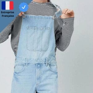 Salopette Denim Bleu Clair Ripped