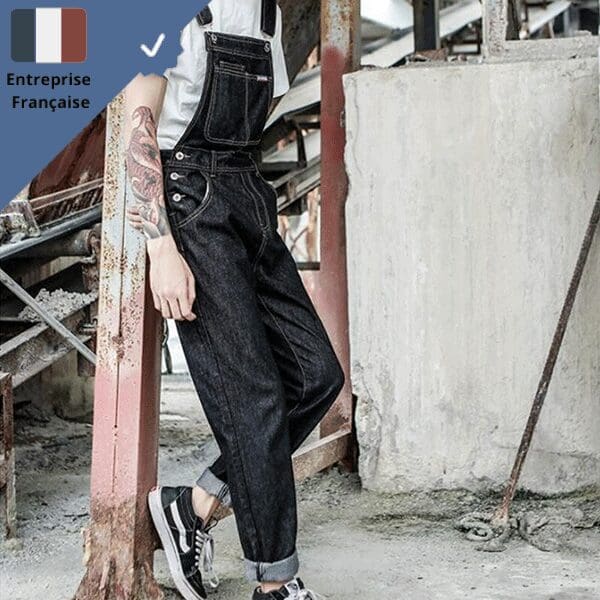 salopette-en-denim-noir-basic-classe
