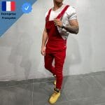 Salopette en Denim Rouge