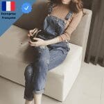 Salopette en Denim Tissu Fin