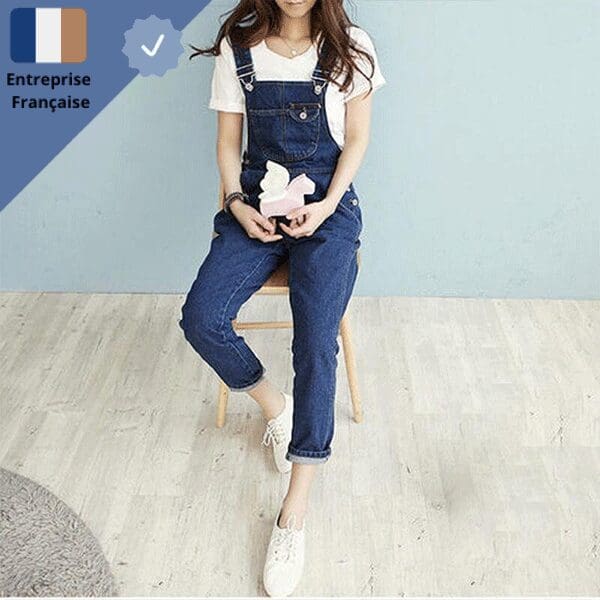 salopette-femme-bleue-foncee Salopette Femme Bleue Foncée