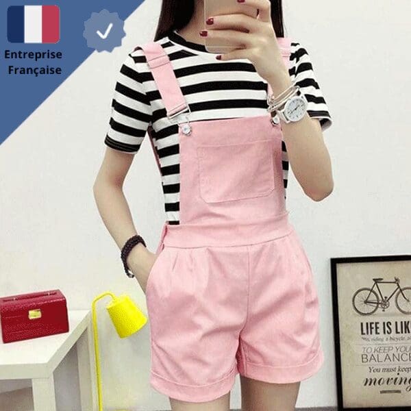 salopette-femme-rose Salopette Femme Rose