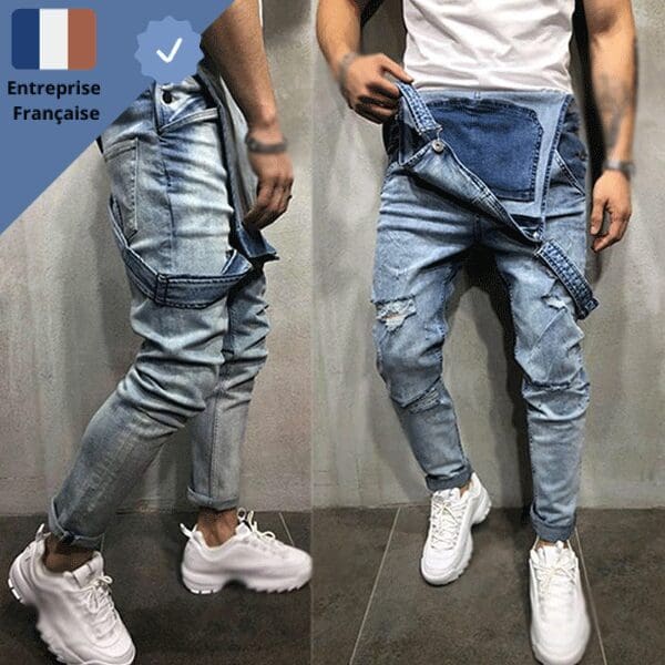 salopette-homme-jean-bleue