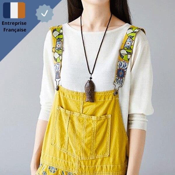 Salopette Jaune Femme Tissu