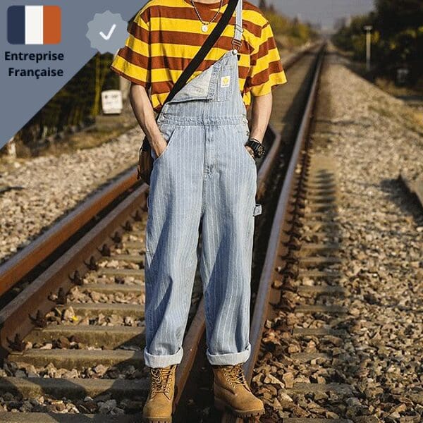 Salopette Vintage avec Rayures Homme