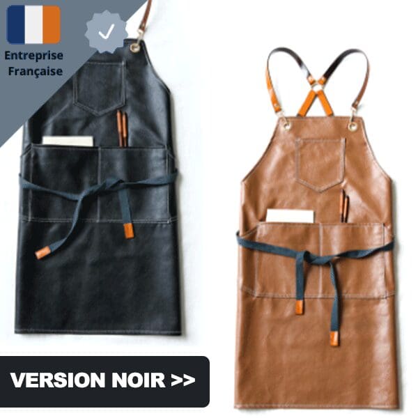 Tablier Cuir Noir
